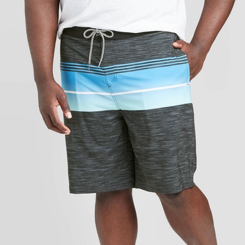 Men's 10" Striped Transponder Swim Board Shorts - Goodfellow & Co™ Dark Gray - image 1 of 3