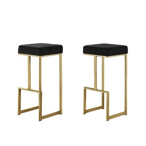 Best Master Furniture,Dorrington Modern Velvet Backless Bar Stool (Set of 2) - 1 of 2