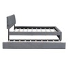 TIRAMISUBEST Twin/Full/Queen Size Upholstered Platform Bed with Trundle, Teddy Fleece Bed Frame with LED Headboard and Slats Support - 3 of 4