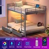 Greenstell Metal Bunk Bed Full Over Full Bed Frame with Storage Drawers & Charging Station and  LED Light ,with Safety Guardrail & Ladders Black - 3 of 4