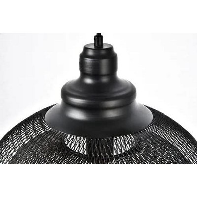 Warren Black Iron Dome Pendant Light with Adjustable Height