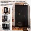 APRILSOUL Shaker Style Classic Three-Door Wardrobe, Wood Bedroom Armoire with Hanging Rod and Shelves - 4 of 4