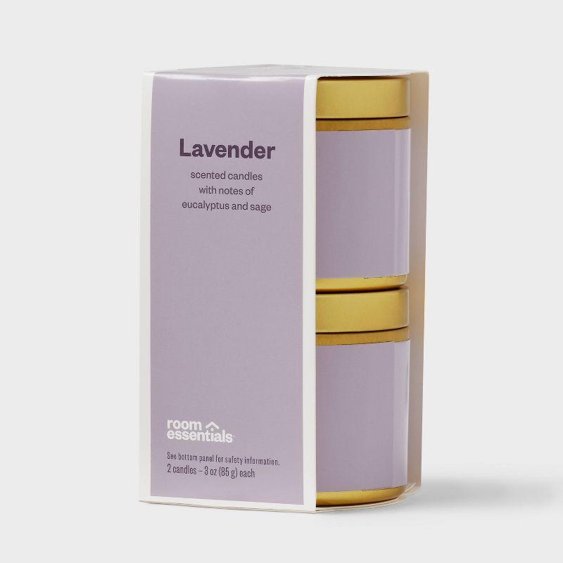 2pk 3oz Tin Gift Set Lavender - Room Essentials&#8482;, 1 of 5