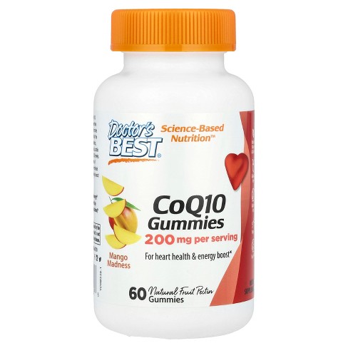 Doctor's Best CoQ10 Gummies, Mango Madness, 200 mg, 60 Gummies (100 mg per Gummy) - image 1 of 2