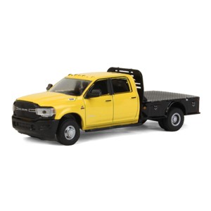 Greenlight Collectibles 1/64 Construction Yellow 2020 Ram 3500 Tradesman Dually Flatbed Pickup Truck Dually Drivers 10 46100-F - 1 of 4