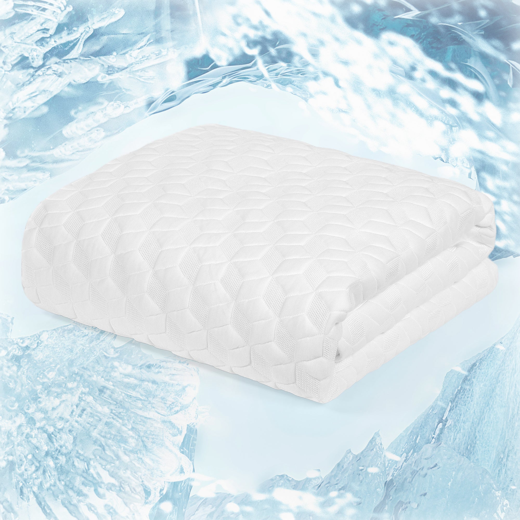 Cooling Bamboo Mattress Protector, 3D Air Bamboo Viscose Surface, 100% Waterproof, Ultra Soft, Noiseless, 18" Deep Pocket White Queen