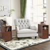 JUJABU Tall Corner End Table with Drawers & Open Shelves, Side Table for Bedroom - Walnut - 4 of 4