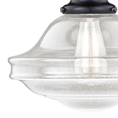 Huntley Oil Rubbed Bronze Pendant with White Glass Shade