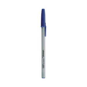 Universal Ballpoint Pen Value Pack, Stick, Medium 1 mm, Blue Ink, Gray/Blue Barrel, 60/Pack - 1 of 4