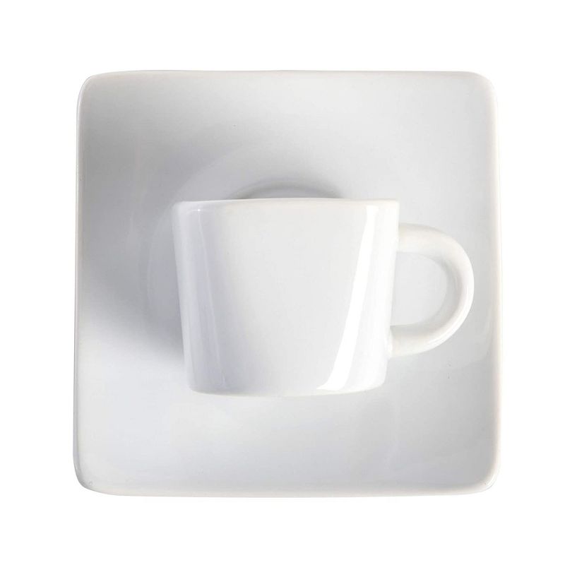 Gibson Elite Gracious Dining 12 Piece 3.25 Ounce Ceramic Espresso Cup and Saucer Set in White, 3 of 8