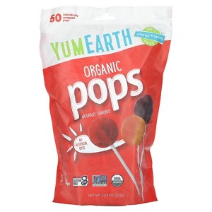 YumEarth Organic Pops, Assorted Flavors, 50 Pops, 10.9 oz (310 g) - 1 of 2