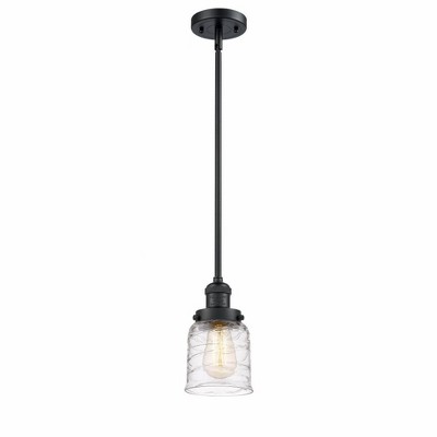 Bell - 1 Light Stem Hung Mini Pendant In Industrial Style-10 Inches Tall and 5 Inches Wide