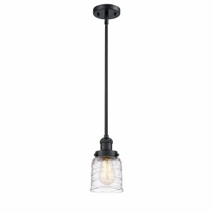 Bell - 1 Light Stem Hung Mini Pendant In Industrial Style-10 Inches Tall and 5 Inches Wide - 1 of 1