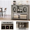 COZONY Farmhouse Bar Cabinet with Wine Glass Rack - Buffet Sideboard with Barn Door for Kitchen, Dining & Living Room - 4 of 4