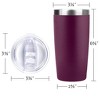 Itopfox Insulated Travel Coffee Tumbler with Lid, Stainless Steel Cup for Hot and Cold Drinks, Powder Coated Plum - 3 of 4