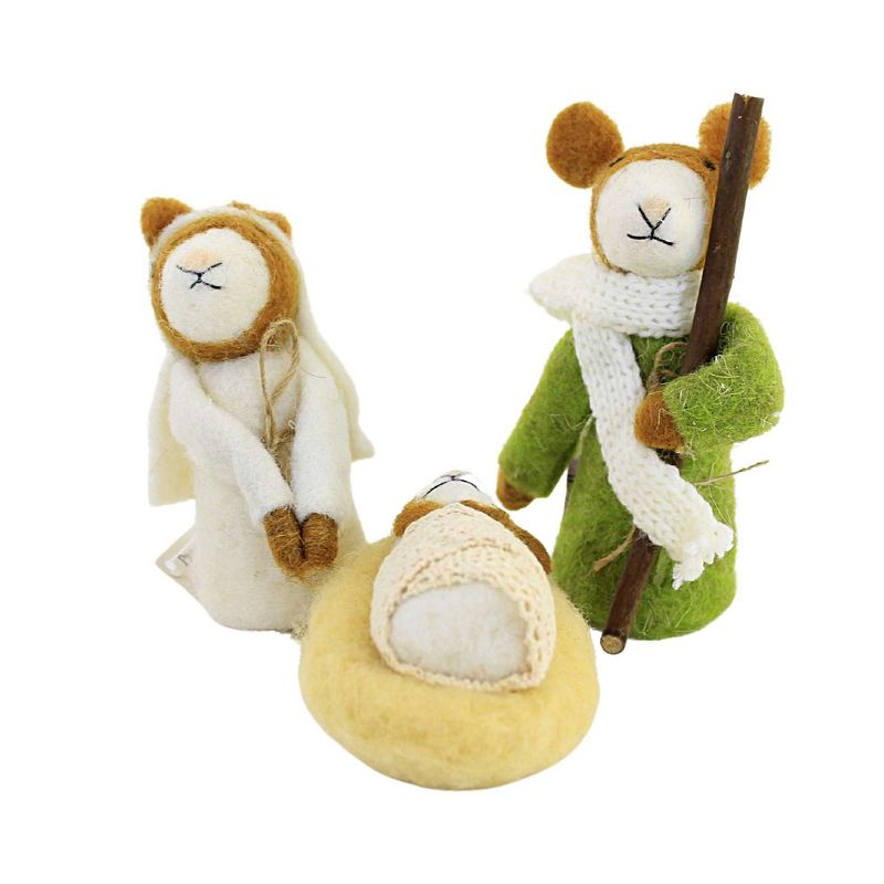 Christmas Mouse Nativity Critter Set/3 Primitives By Kathy  -  Decorative Figurines, 1 of 4