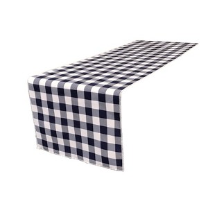 Slickblue Gingham Checkered Table Runner 14"x108" – 100% Spun Polyester, Reversible, Serged Edges, 9 Colors Options - 1 of 3