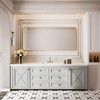 Rectangular Framed Tempered Glass Wall-Mounted Bathroom Vanity Mirror - 3 of 4