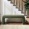 CAVINAS Storage Bench Ottoman with Storage Upholstered Boucle Waterfall Bench, Green - 4 of 4