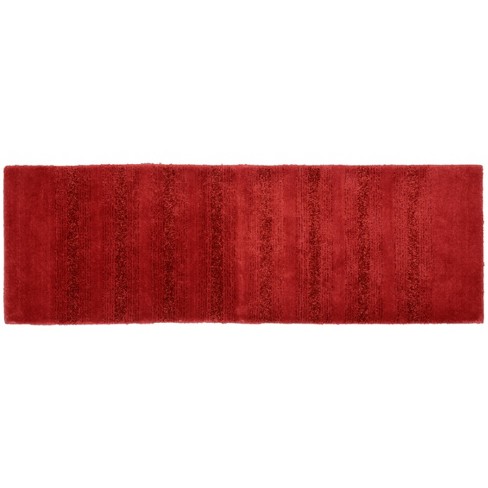 22"x60" Essence Nylon Washable Bathroom Rug Runner Chili Red - Garland ...