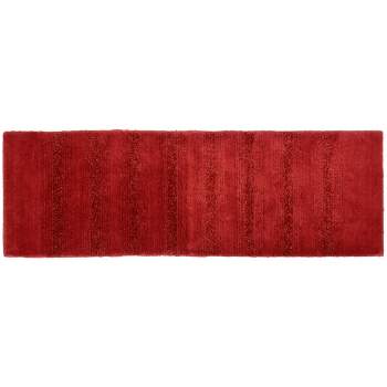 22"x60" Essence Nylon Washable Bathroom Rug Runner Chili Red - Garland Rug