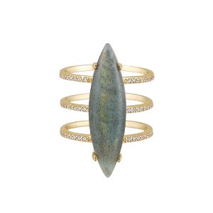 Adornia 14k Gold Vermeil Labradorite Marquis Ring - 1 of 4