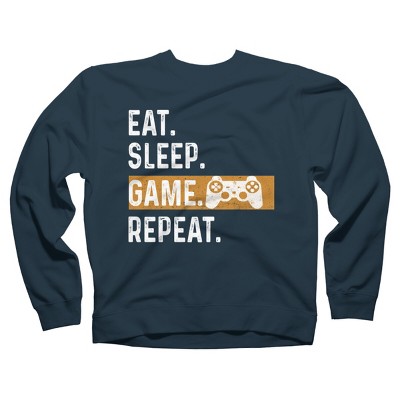 Adult Design By Humans Eat Sleep Game Repeat By MeowShop Sweatshirt