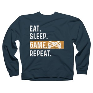 Adult Design By Humans Eat Sleep Game Repeat By MeowShop Sweatshirt - 1 of 2
