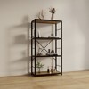 Metal & Wood Bookshelf And Bookcase, 29.52 Inch Wide Shelves 4 Tier Ladder Shelves 110 Lbs/Shelf Vintage Industrial Style Bookcase - 4 of 4