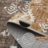 10'x13' Washable Area Rug, Large Boho Carpet with Non-Slip Backing, Soft Low Pile Stain-Resistant Rug for Bedroom, Dining Room, Farmhouse, Brown - 4 of 4