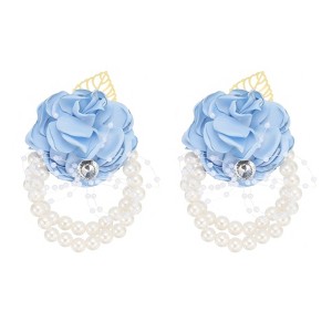 Unique Bargains Wristlet Packing List Artificial Flowers for Wedding Party 2 Pcs - 1 of 4