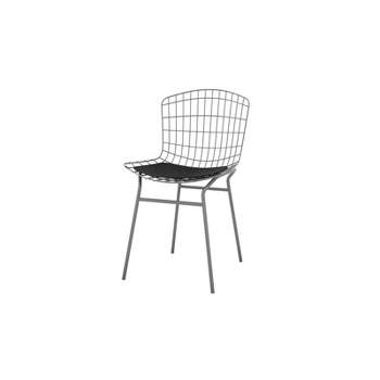 Madeline Metal Chair with Seat Cushion Charcoal Gray/Black - Manhattan Comfort