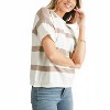 Women's Striped Short Sleeve Sweater - Shewin - 3 of 4