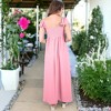 Anna-Kaci Women's Flutter Sleeve Shirred Smocked Bodice Maxi Dress with Front Slits - 3 of 4