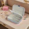 Unique Bargains PU Travel Jewelry Box for Women Display Storage Jewelry Earrings Rings Necklace - 2 of 4