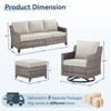 Buenhomino 5 Pieces Patio Furniture Set with Swivel Chairs, High Back Wicker Rattan Sofa with Thick Cushion and Ottoman, Outdoor Conversation Set - 3 of 4