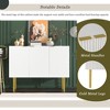 Modern Simple & Luxury Style Sideboard Particle Board & MDF Board Cabinet with Gold Metal Legs & Handles - 4 of 4