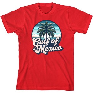 Gulf of Mexico Palm Tree Youth Crew Neck Short Sleeve Tee - 1 of 2