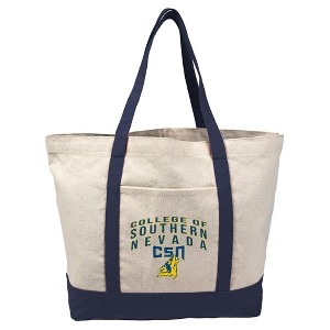 College Of Southern Nevada Primary Logo Canvas Tote Bag With External Pocket, Reusable Shoulder Bag for Shopping, School, Beach - 1 of 4