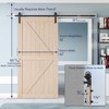 SMARTSTANDARD 84 in. Height K Shape Natural Wood Interior Barn Door (No Hardware Included) - 3 of 4