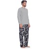 Ashford & Brooks Men's Jersey Knit Long-Sleeve Top and Mink Fleece Bottom Pajama Set - 2 of 4