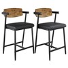 Furniture Set of 2/4, Vintage PU Leather Counter Height Barstool with Back, 25.59" H Seat Height Stools, Upholstered Bar Chairs for Kitchen lsland - 2 of 4
