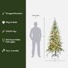 LuxenHome 6.5Ft Pre-Lit Slim Artificial Cedar Christmas Tree with Metal Stand Green - 4 of 4