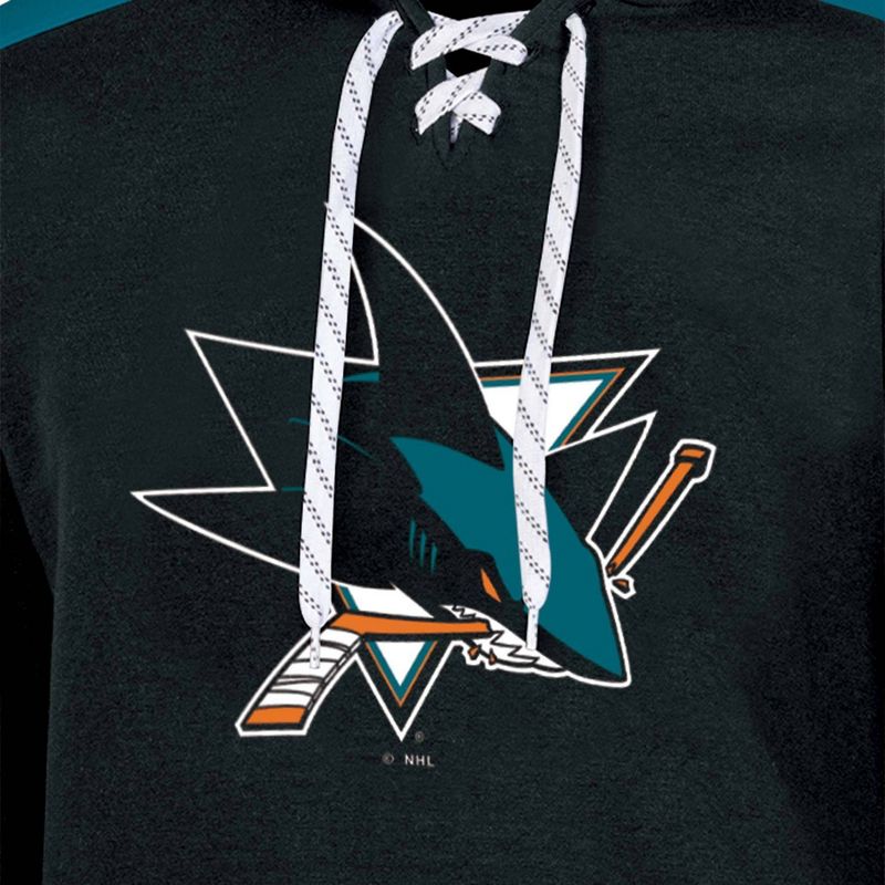 NHL San Jose Sharks Men&#39;s Hooded Sweatshirt with Lace, 3 of 4