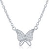 Bella Silver Sterling Silver, CZ Butterfly 18" Pendant Necklace and Earrings Set - 2 of 4