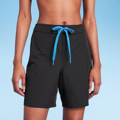 Women's Swim Shorts High Waisted Bathing Suit Bottoms Lace Swimsuit Swimwear  Boardshorts,Black,XL