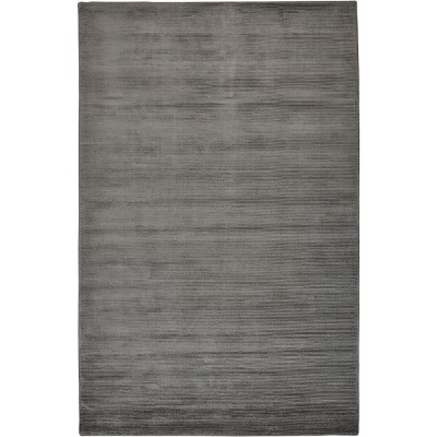 Charcoal Elegance 2'x3' Hand-Knotted Viscose Sheepskin Area Rug
