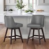 Arceso 26 Inch Bar Stools, 1pc Swivel Counter Stools with Back, Upholstered Barstools, Solid Wood Legs with Footrest - 3 of 4