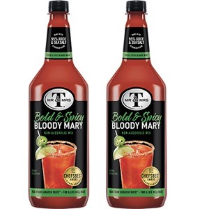 Mr & Mrs T Bold & Spicy Bloody Mary Mix, 1L Bottle, 2 Pack – Premium Cocktail Mixer for Spicy Bloody Marys, Ready to Use - 1 of 4