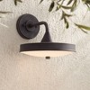 Possini Euro Design Danielle 9" High Modern Outdoor Wall Light Fixture Mount Porch House Exterior Outside LED Weatherproof Iron Black Finish - 2 of 4